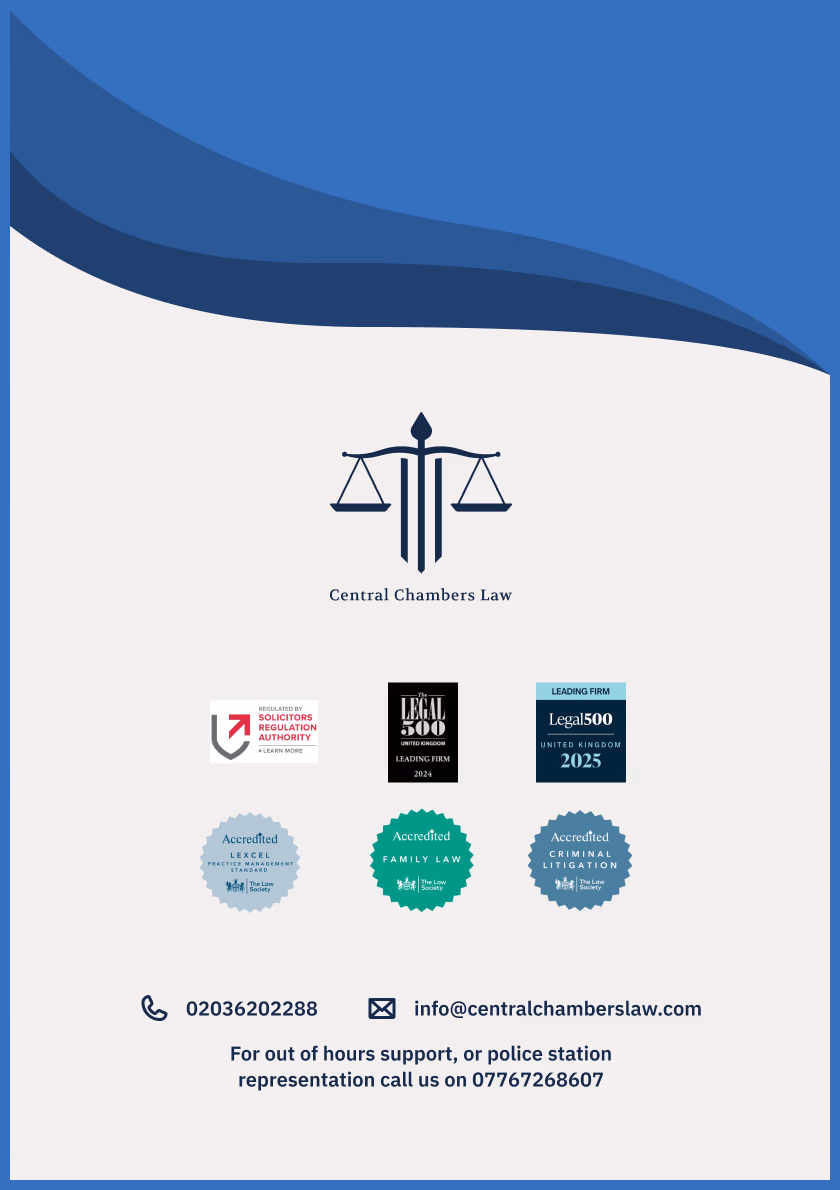 Central Chambers Law — branded A5 document