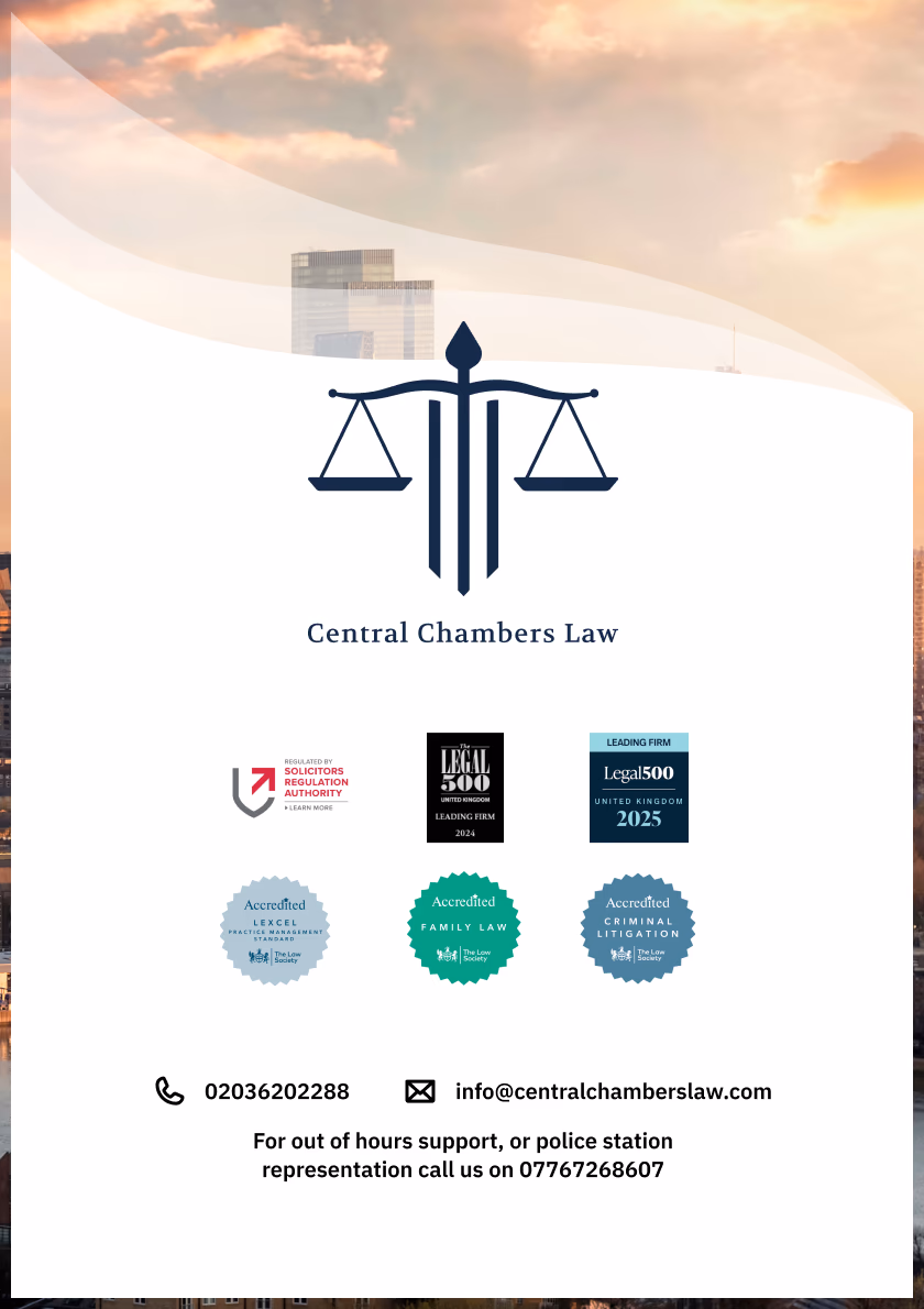 Central Chambers Law — branded A5 document