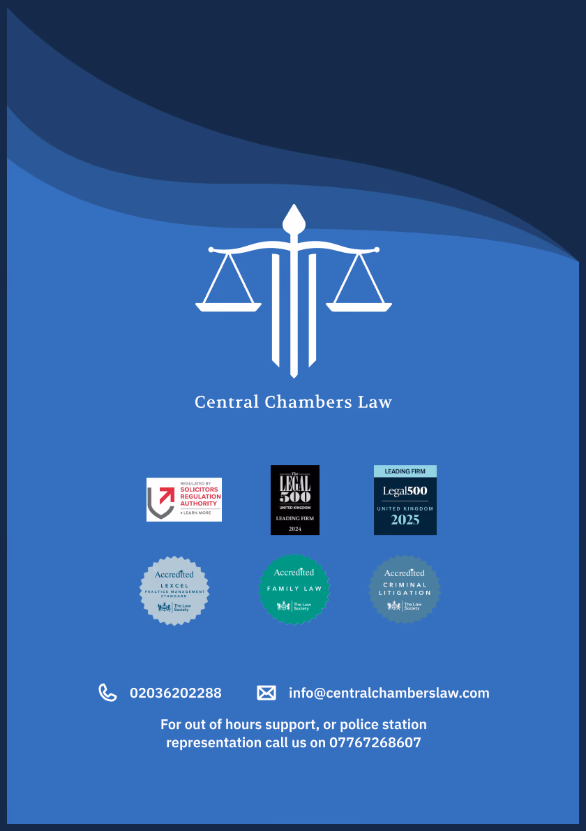 Central Chambers Law — branded A5 document