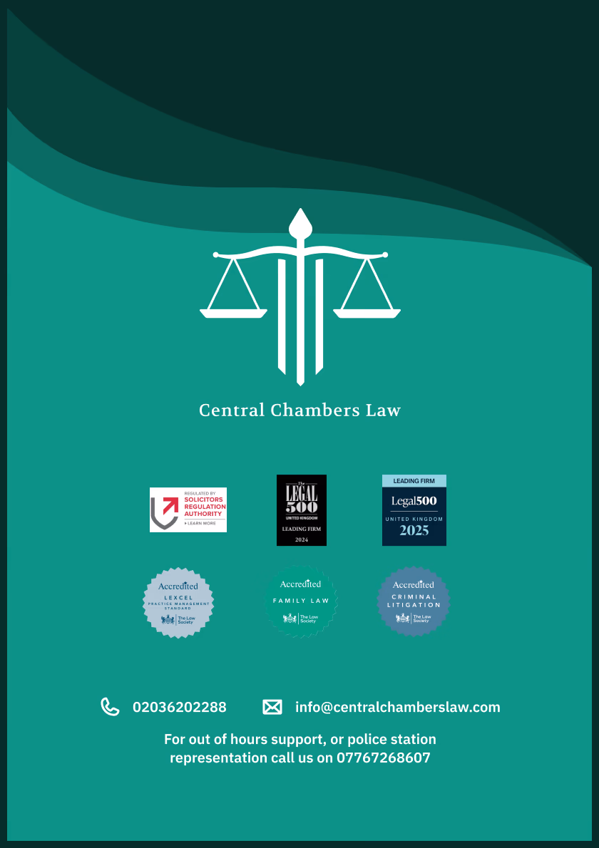 Central Chambers Law — branded A5 document